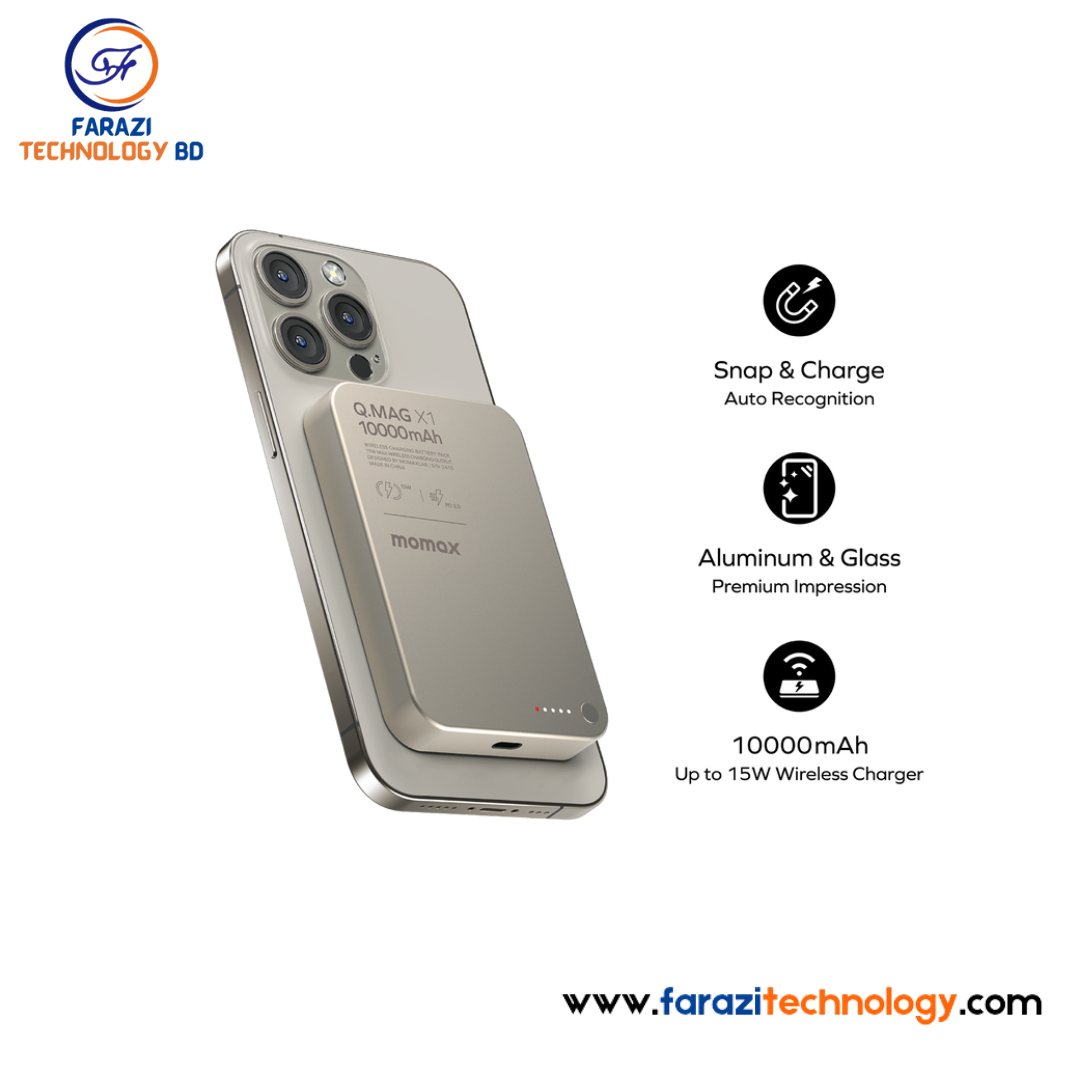 Momax Q.Mag X1 Magnetic Wireless Power Bank - 10000mAh - Image 3